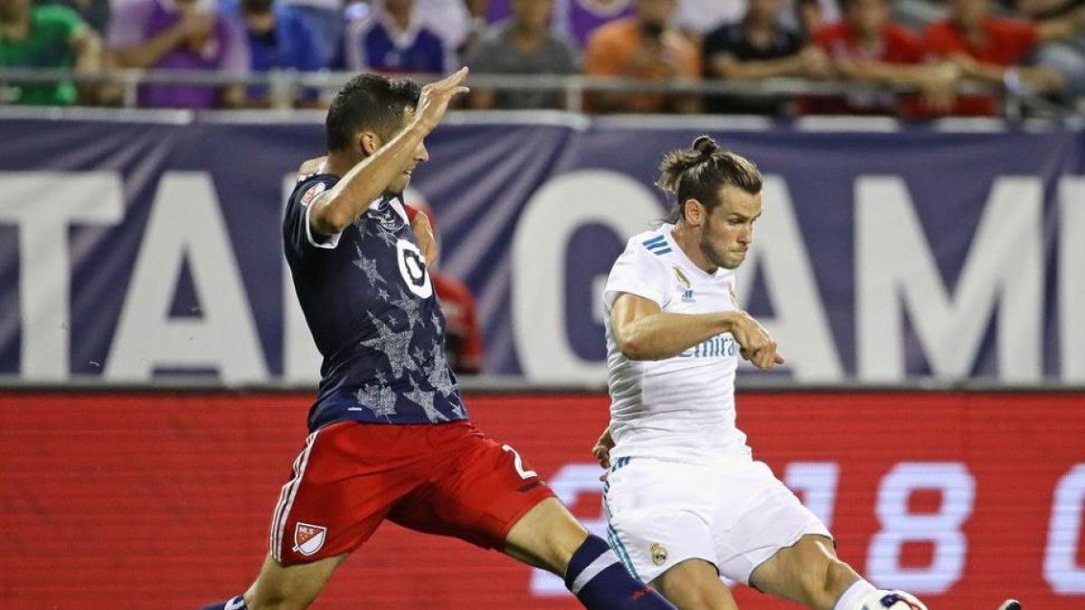 Bale, en plena acción, en Chicago-JONATHAN DANIEL / AFP