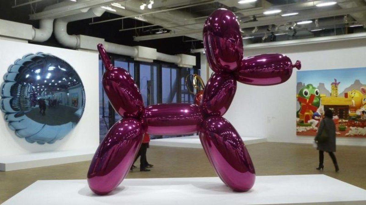 Una de las obras de Jeff Koons, en la retrospectiva que el Centro Pompidou le dedicó en el 2014.-EFE / MARÍA LUISA GASPAR