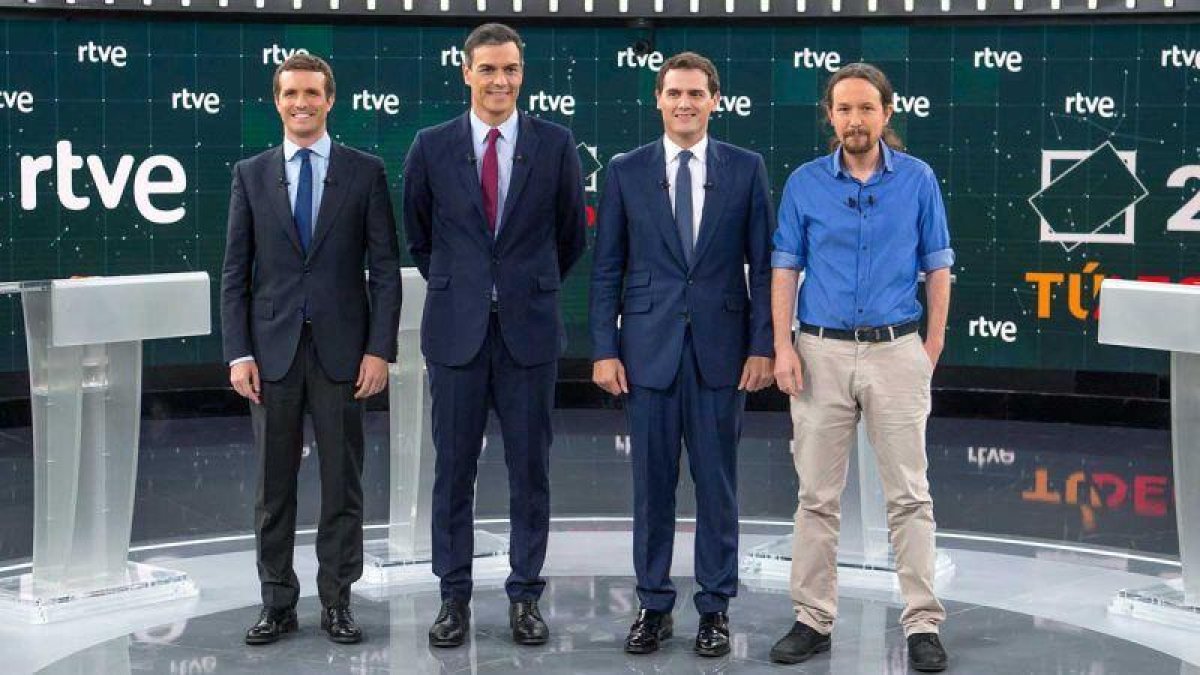 Debate a 4 en RTVE en la pasada campaña electoral.-AP