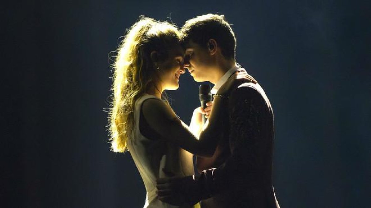 Amaia y Alfred durante el ensayo de este 4 de mayo en el Altice Arena de Lisboa.-/ (TVE)