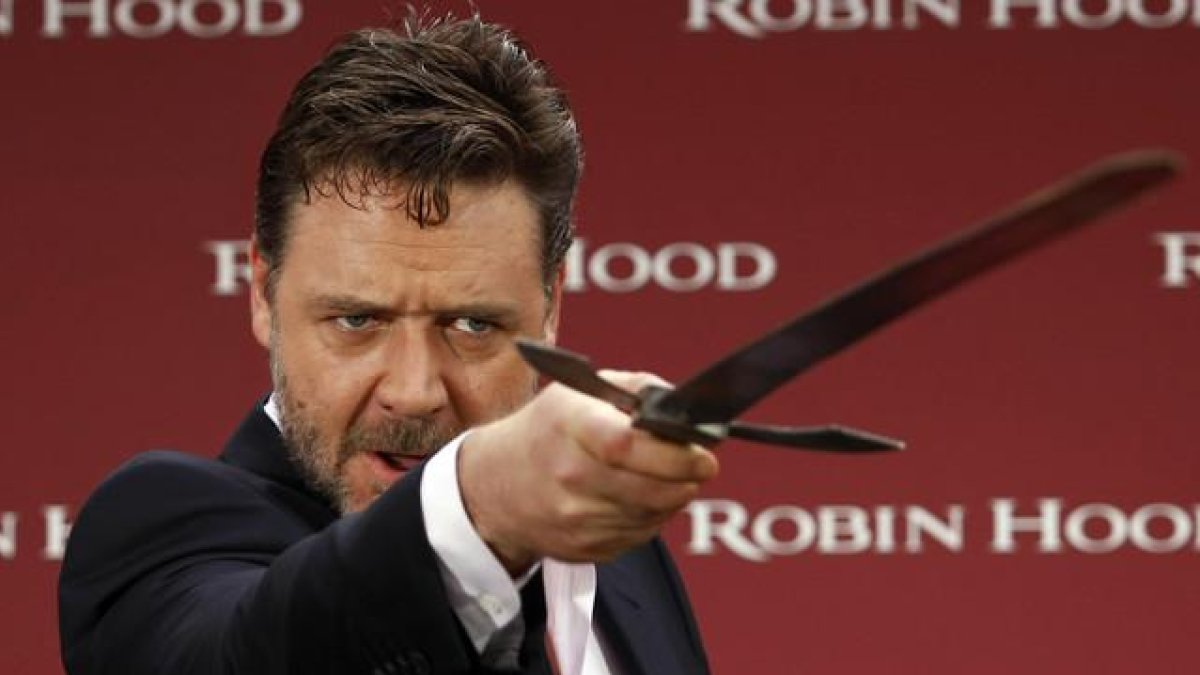 Imagen de archivo del actor Russell Crowe durante la presentación de la película 'Robin Hood'.-DAVID CASTRO