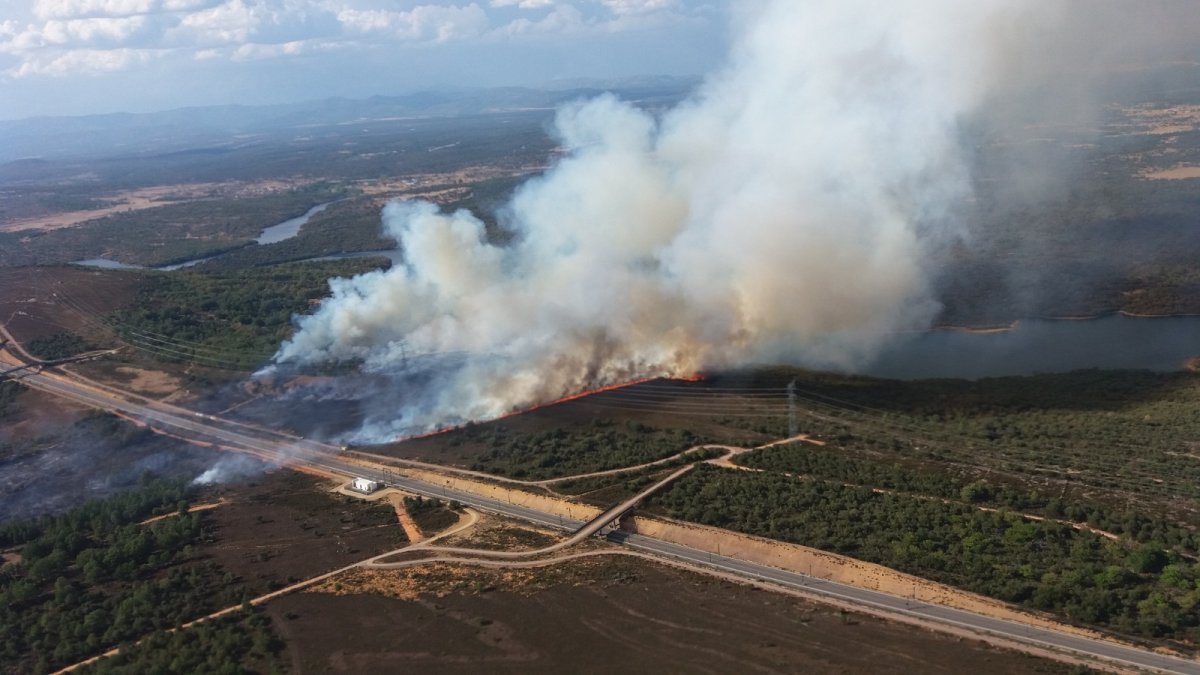 <p> Incendio de nivel 2 en Santa María, Zamora. Twitter: @naturalezacyl </p>