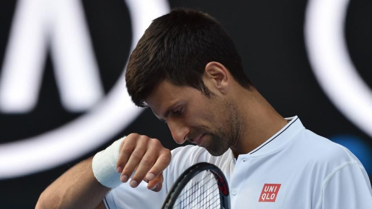 Novak Djokovic, en el partido de su derrota.-PAUL CROCK / AFP