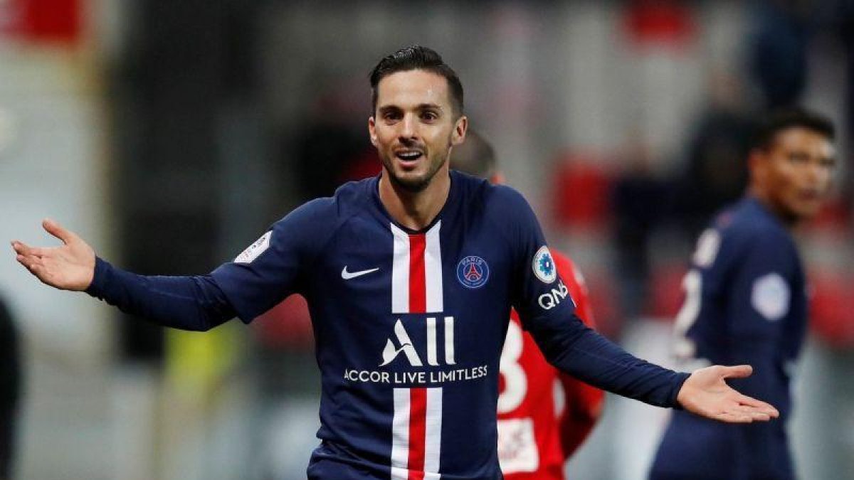 El internacional español Pablo Sarabia durante un partido con el PSG.-X02520