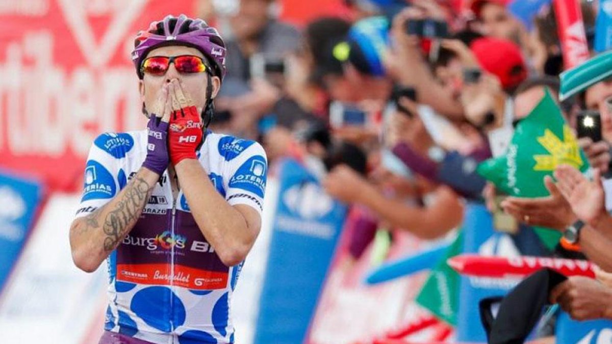 Madrazo celebra su victoria en Javalambre en 2019. PHOTO GOMEZ SPORT