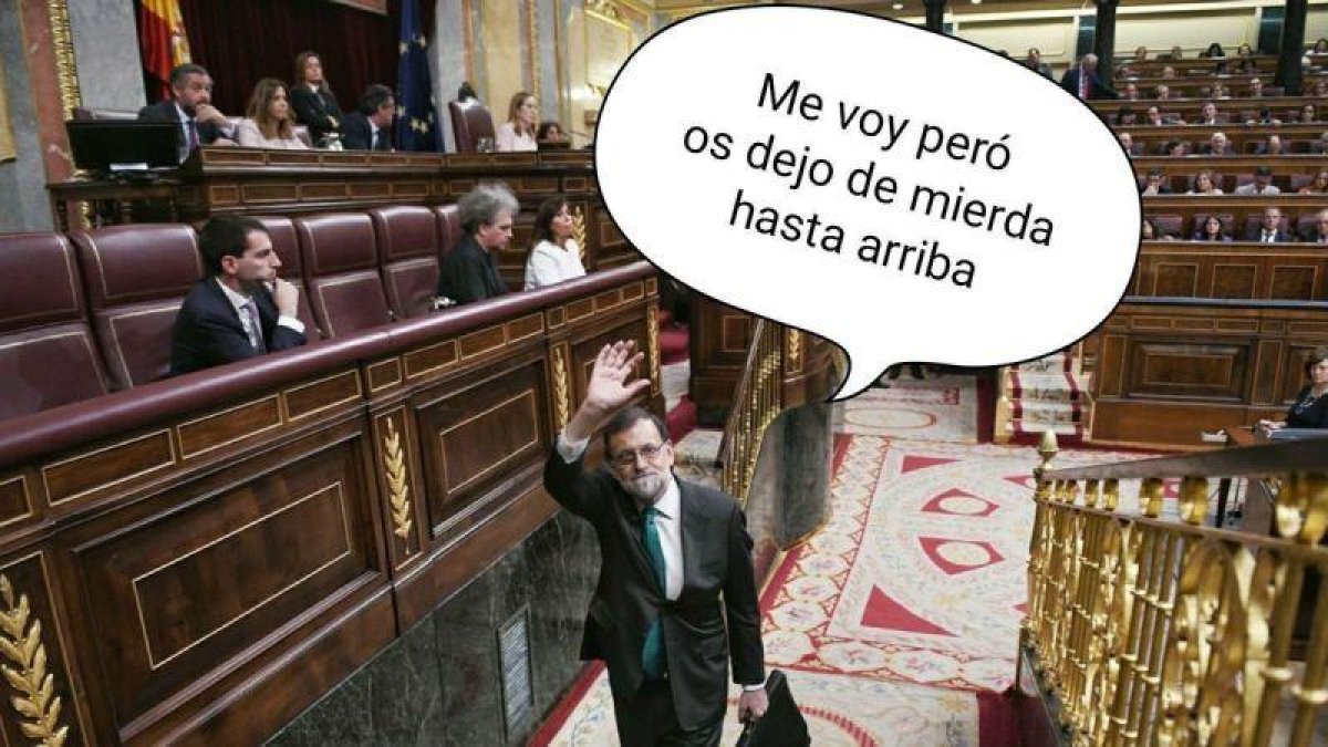 Uno de los memes de la moción de censura de Pedro Sánchez a Mariano Rajoy.-EL PERIÓDICO