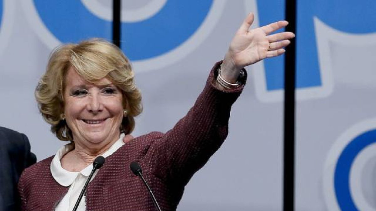 Esperanza Aguirre, candidata del PP a la alcaldía de Madrid, en un reciente acto de su partido.-Foto: EFE / JUANJO MARTÍN / EFE