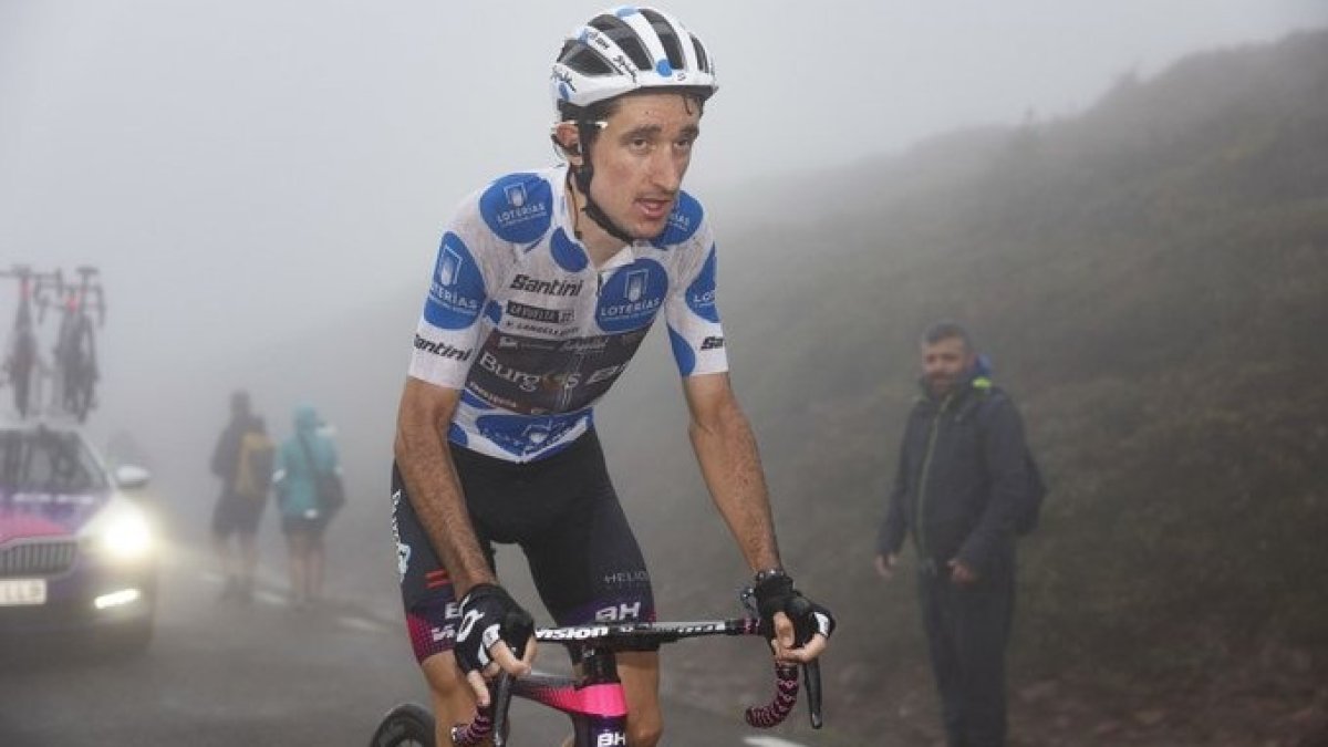Victor Langellotti, con el maillot de la montaña. SPRINT CYCLING AGENCY / BURGOS BH