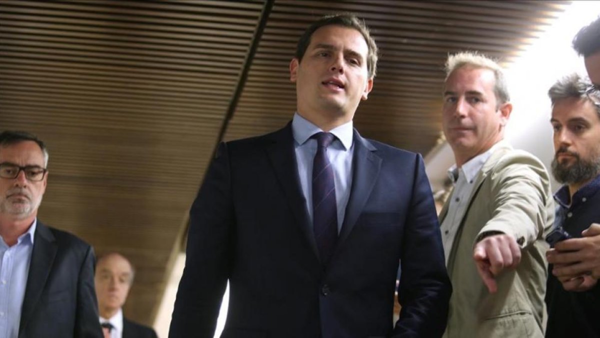 El presidente de Ciudadanos, Albert Rivera, este martes en el Congreso-DAVID CASTRO