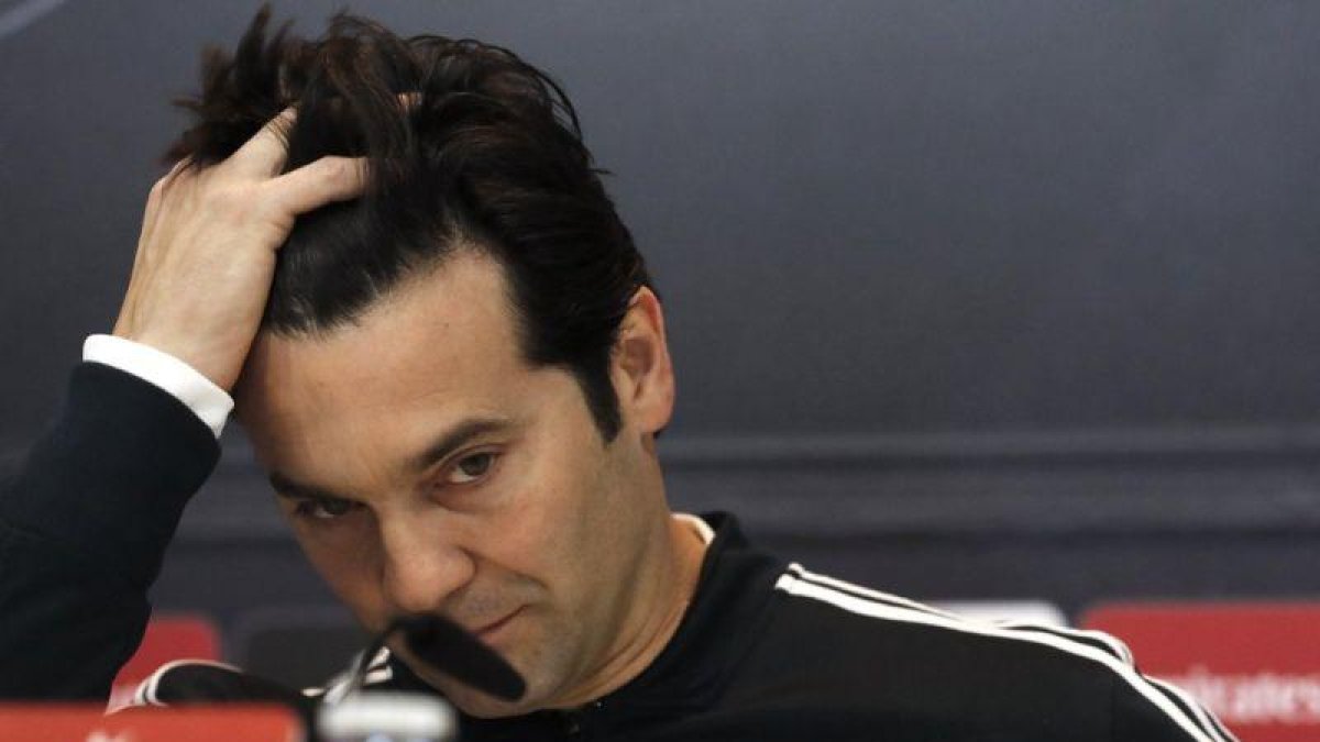 Santiago Solari, técnico del Madrid, en rueda de prensa.-EFE