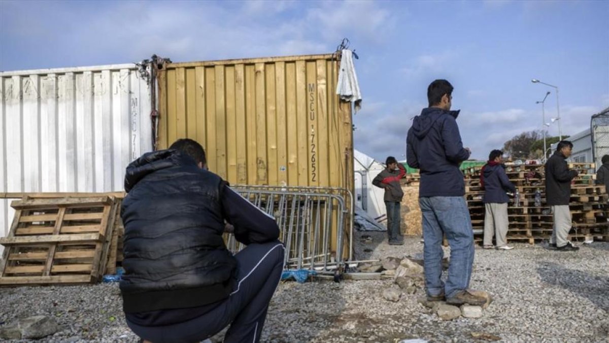 El campo de refugiados de Moria, en la isla de Lesbos, el pasado febrero-NUÑO MAYA