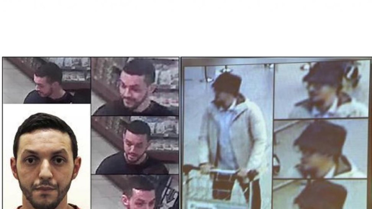 A la izquierda, Mohamed Abrini; a la derecha, el 'hombre del sombrero' en imágenes captadas por las cámaras de seguridad del aeropuerto de Bruselas.-