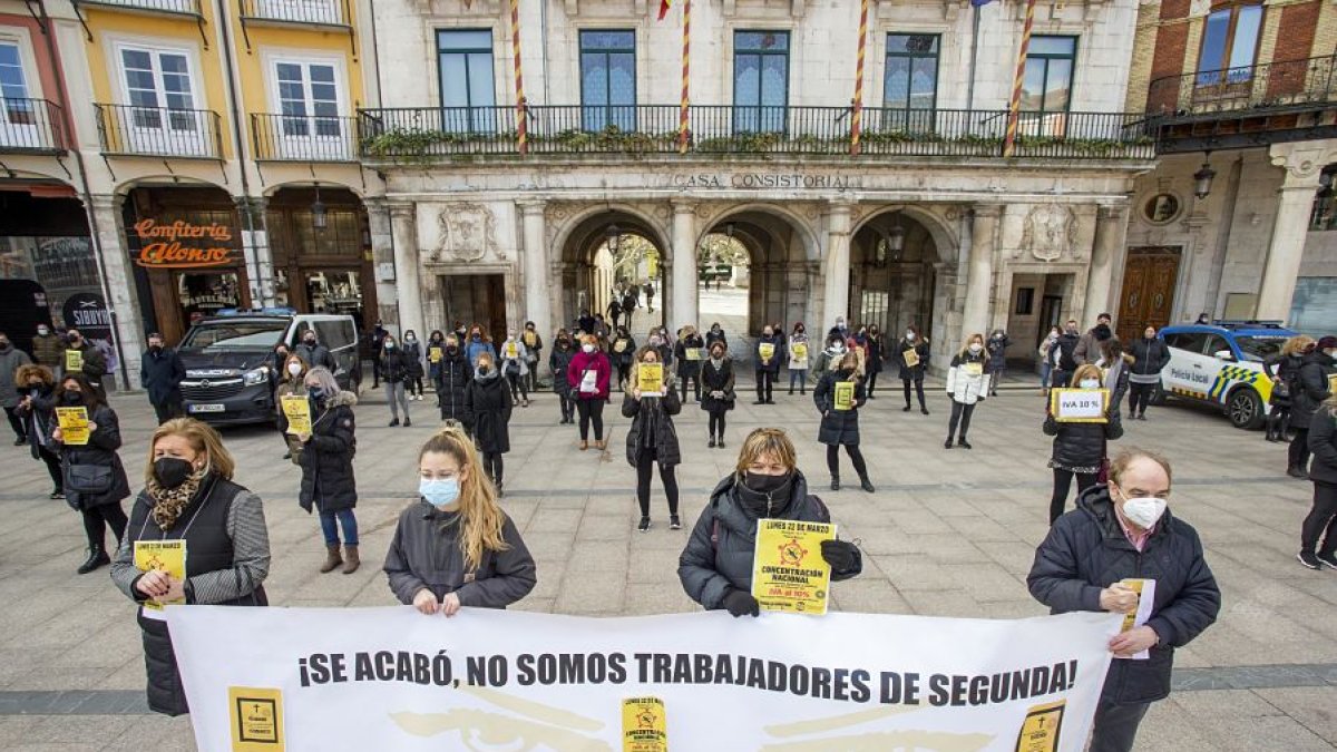 Una de las protestas este año en Burgos del colectivo de autónomos. SANTI OTERO