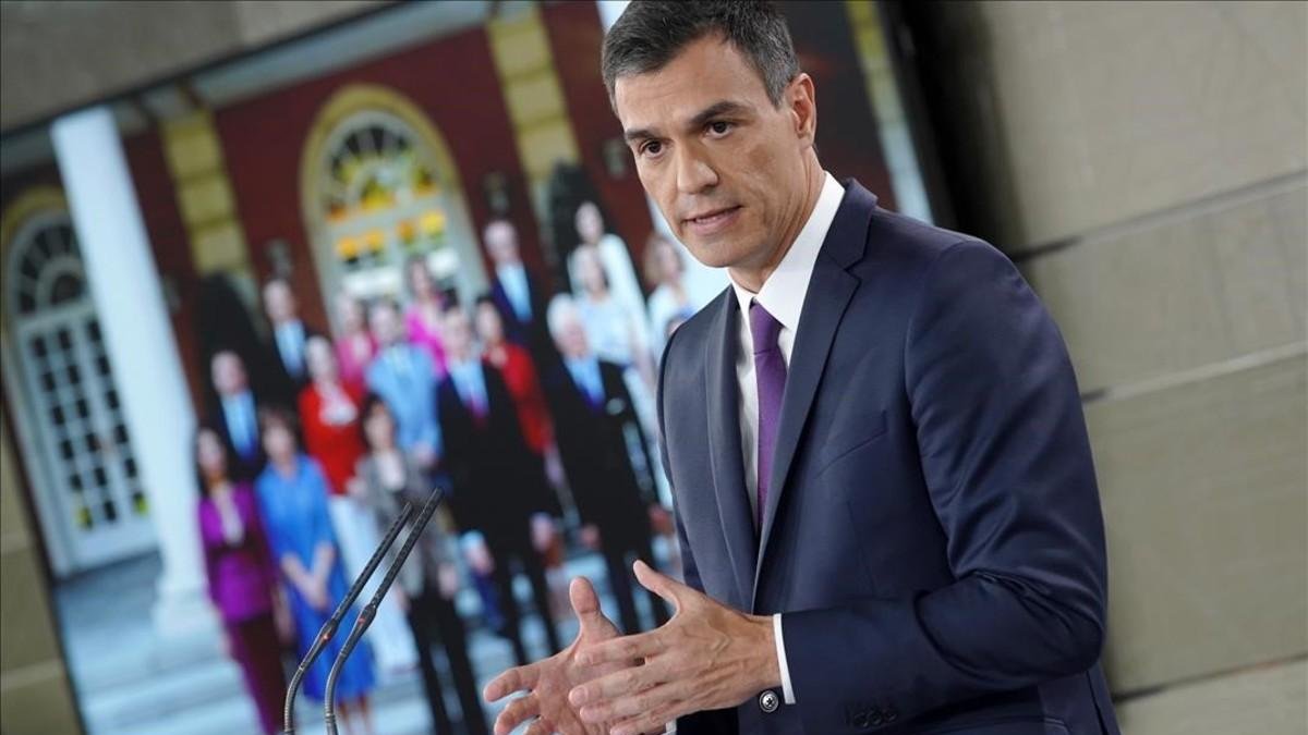 Pedro Sánchez, en la rueda de prensa posterior al Consejo de Ministros-JOSÉ LUIS ROCA