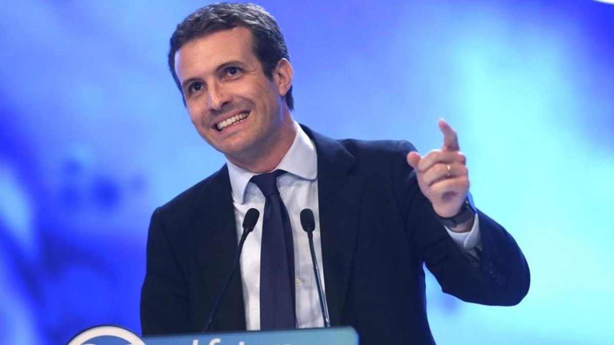 Pablo Casado durante su discurso.-DAVID CASTRO