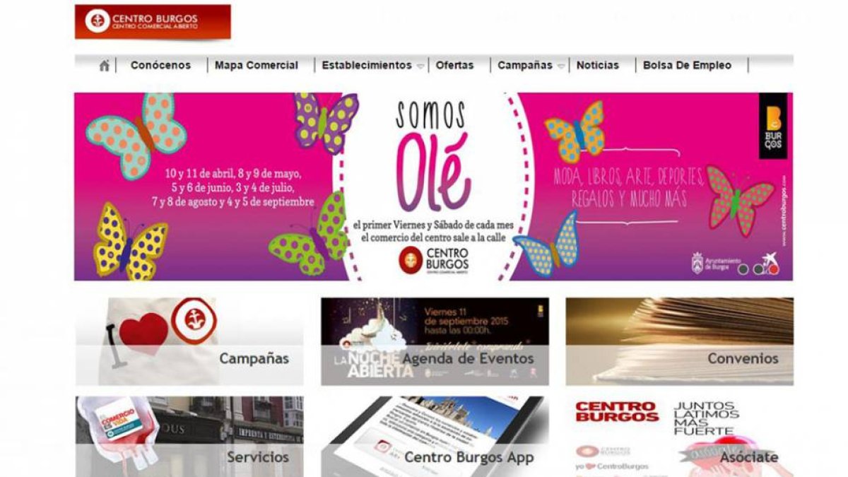 Página web de la asociación de comerciantes del centro histórico.-ECB