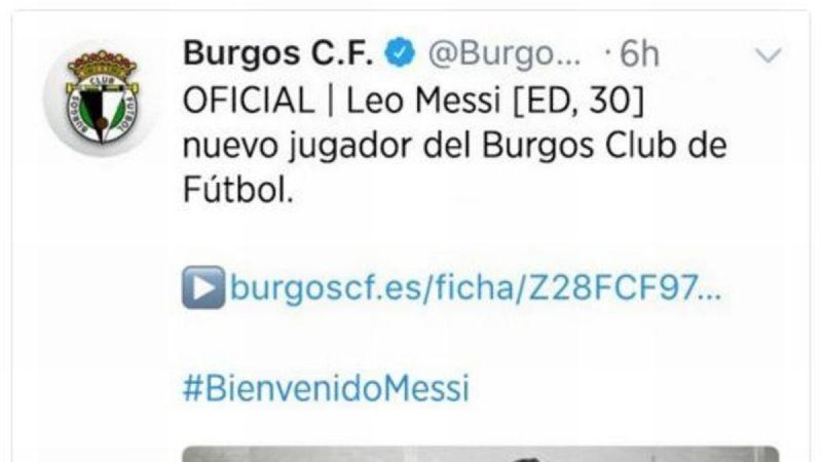 Cartel de la cuenta del Burgos CF.-