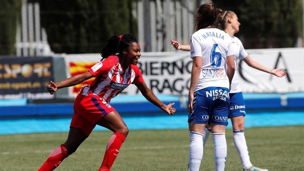 La brasileña Ludmila celebra un gol-ELENA MUÑOZ (EFE)