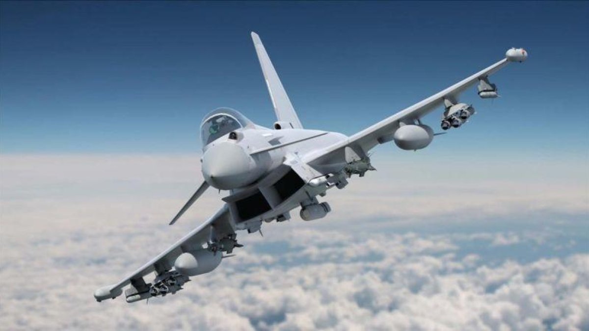 Un Eurofighter en una imagen de archivo.-EL PERIÓDICO