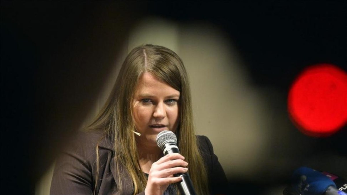 Natascha Kampusch, durante la presentación de su libro.-HERBERT PFARRHOFER / AFP