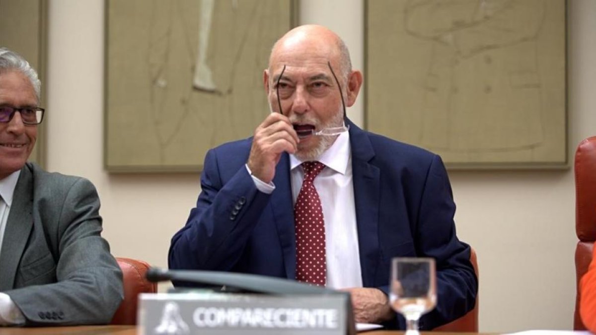 El fiscal general del Estado, José Manuel Maza, en su comparecencia, el 10 de mayo.-DAVID CASTRO