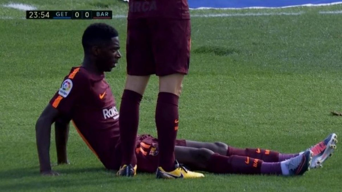 Dembélé, lesionado sobre el césped de Getafe-BEIN SPORTS