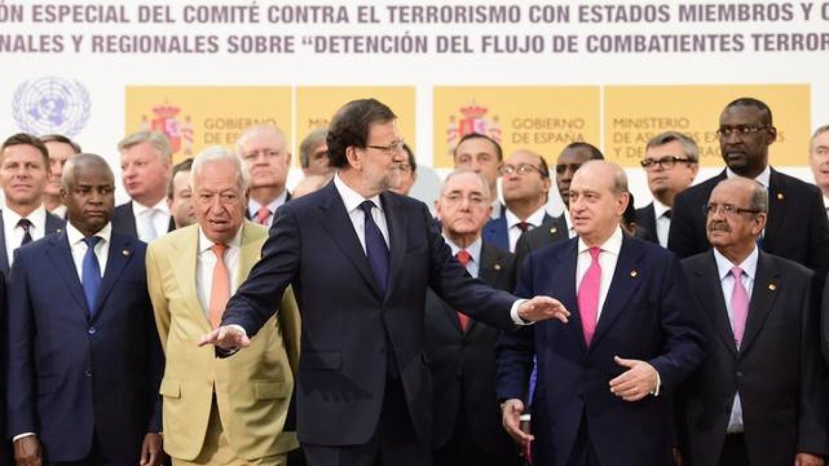 El presidente del Gobierno, Mariano Rajoy, en la inuguración de la cumbre antiterrorista de la ONU en Madrid.-Foto: AFP / JAVIER SORIANO