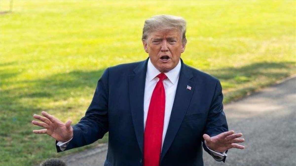 Donald Trump, presidente de los EEUU en una conferencia en la Casa Blanca.-EFE