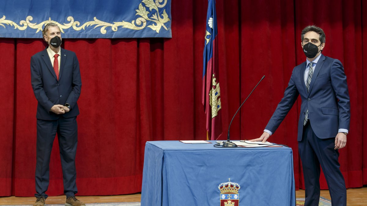 Juan Bautista Delgado, durante la toma de posesión. SANTI OTERO