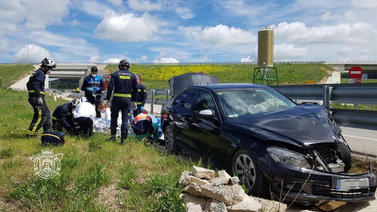 El accidente se ha registrado en Villatoro. BOMBEROS DE BURGOS