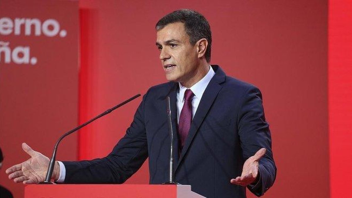 Pedro Sánchez, el pasado lunes durante un acto del PSOE en Madrid.-DAVID CASTRO