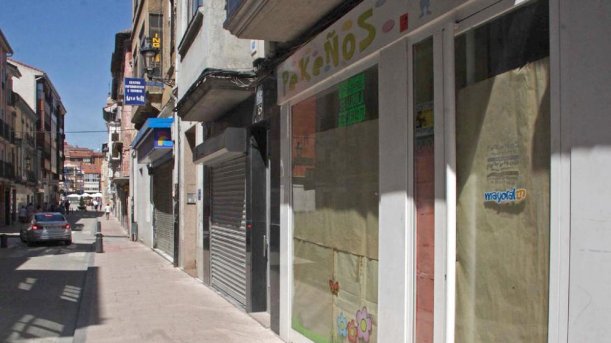 Los locales comerciales sin actividad muestran el mal estado del sector.-G.G.