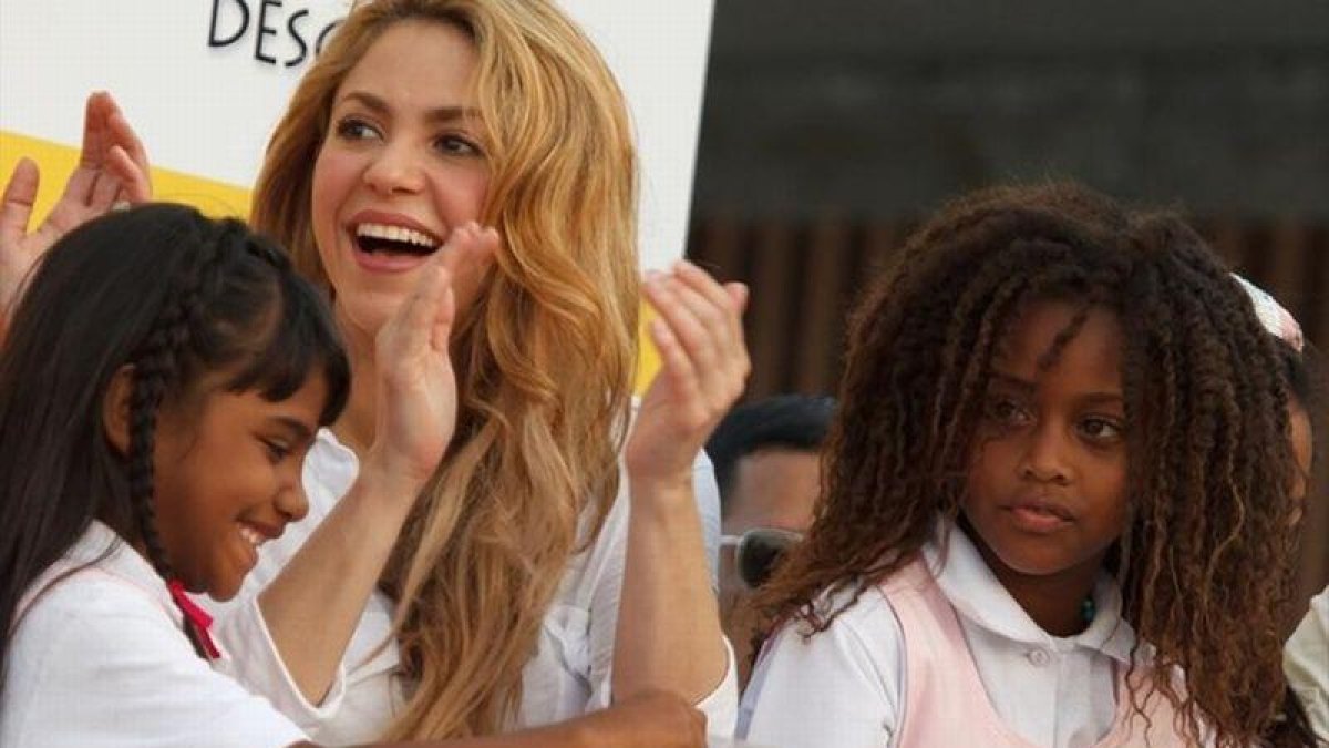 Shakira, en un acto de la Fundación Pies Descalzos.-OBRA SOCIAL LA CAIXA