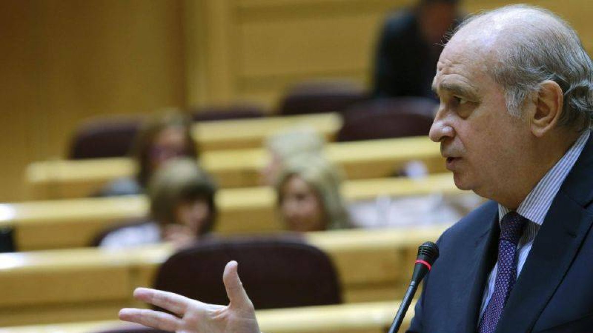 El ministro de Interior, Jorge Fernández Díaz, interviene en la sesión de control al Gobierno celebrada ayer.-Foto: EFE