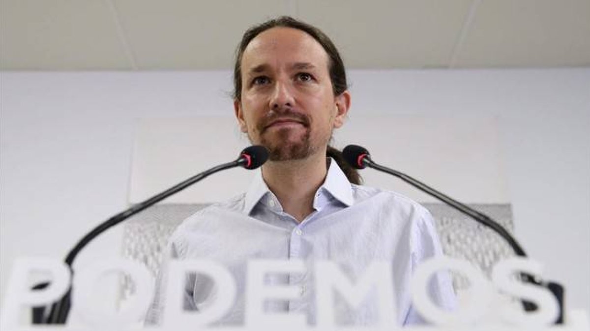 El secretario general de Podemos, Pablo Iglesias, este lunes, 28 de septiembre, en Madrid.-EFE / BALLESTEROS