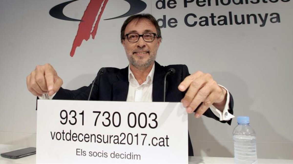 Benedito, en la presentación del anuncio del voto de censura-MARC CASANOVAS