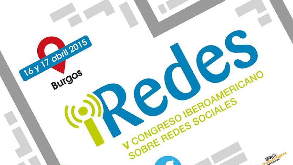Cartel promocional iRedes, V Congreso Iberoamericano sobre Redes Sociales-Lucía Mora