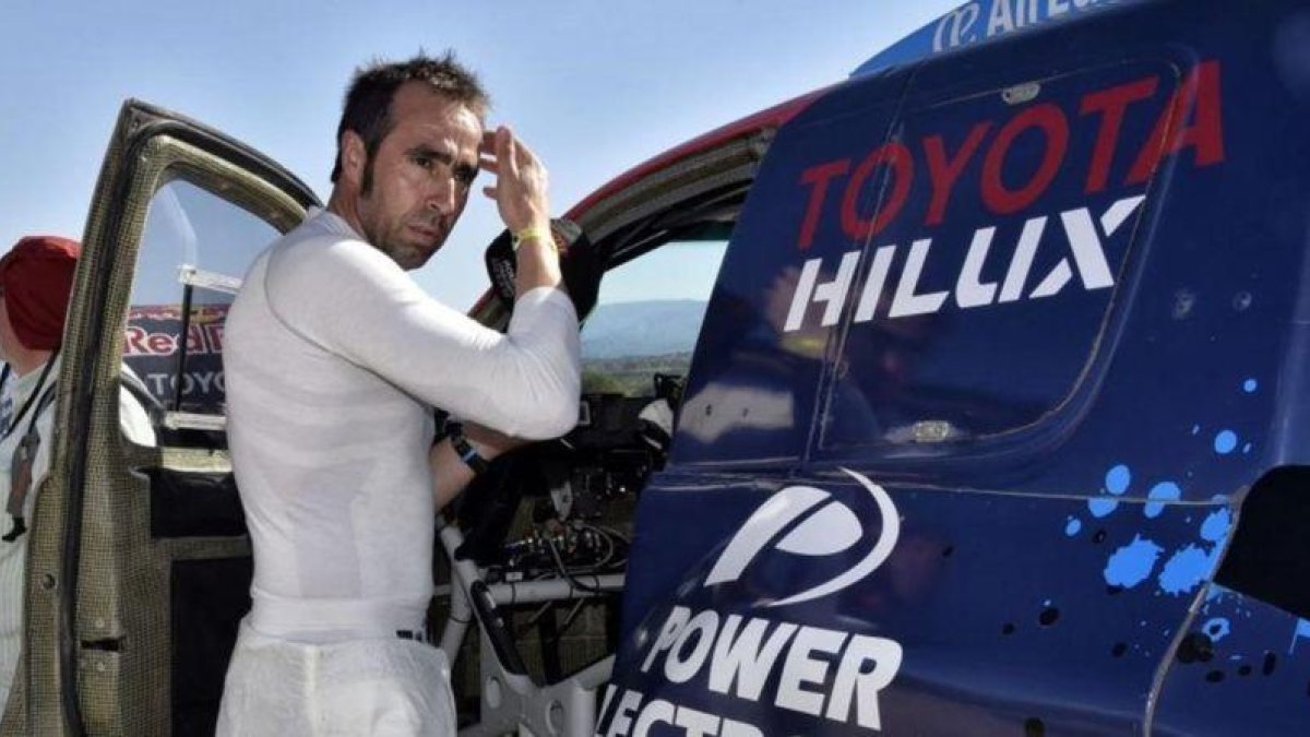 Nani Roma, al concluir la etapa del pasado viernes en el Dakar.-ESPONSORAMA MEDIA