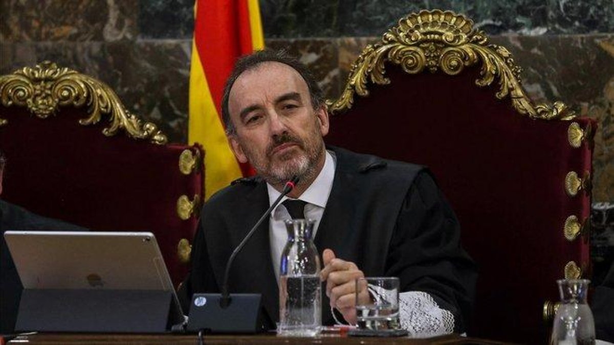 El presidente del tribunal del ’procés’, Manuel Marchena, en la sesión de este miércoles, en la que el juicio ha quedado visto para sentencia.-EFE / EMILIO NARANJO