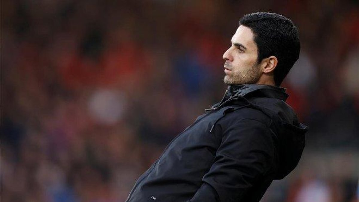 Arteta, en el estreno como entrenador del Arsenal.-