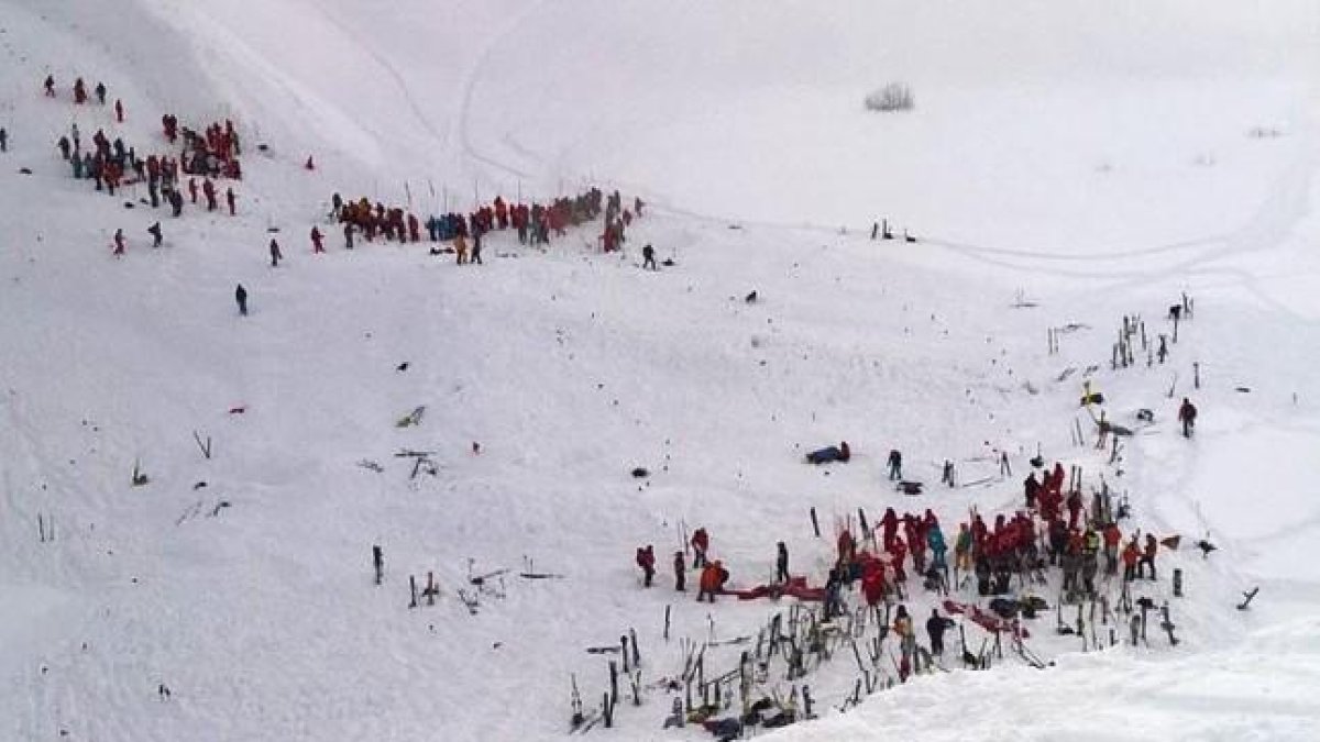 Primera imagen del lugar de la avalancha.-Grégory VIGNE