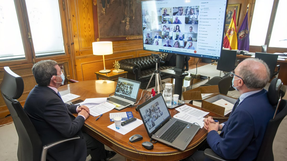 Imagen del Pleno de la Diputación telemático. SANTI OTERO