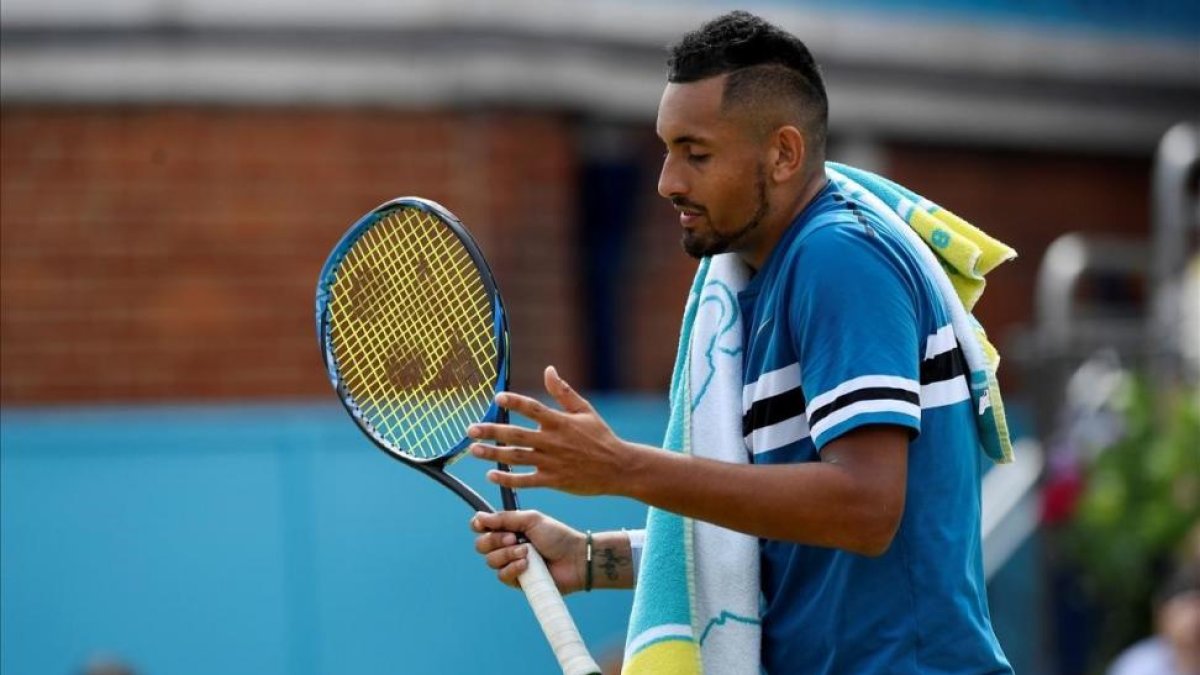 Nick Kyrgios durante la semifinal del torneo de Queens-TONY O BRIEN