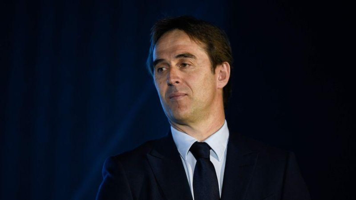 Lopetegui, en la conferencia de prensa en la que anunció la lista de 23 jugadores para Rusia.-AFP / GABRIEL BOUYS