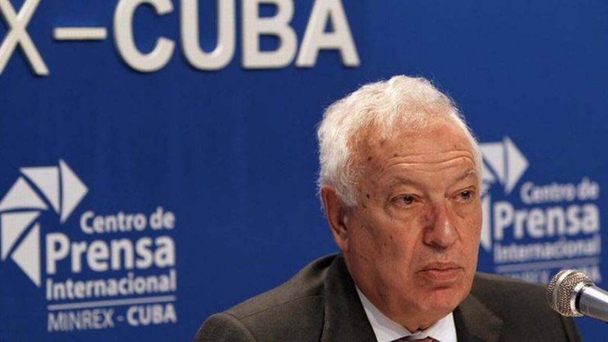 Rueda de prensa de Margallo al final de su visita, en La Habana.-Foto: EFE / ALEJANDRO ERNESTO