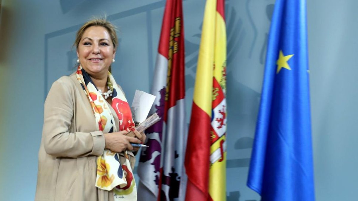 La vicepresidenta y portavoz de la Junta de Castilla y León, Rosa Valdeón, comparece en rueda de prensa posterior al Consejo de Gobierno.-ICAL