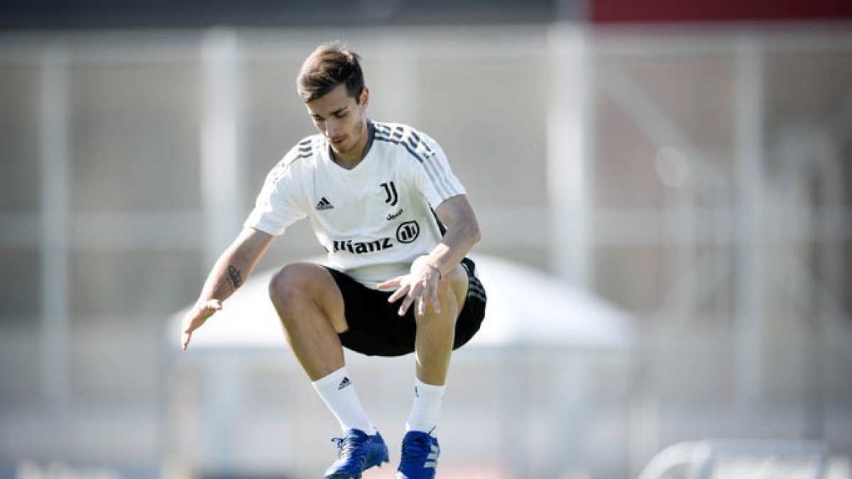 Capellini, durante un entrenamiento con la Juve. TWITTER / @JUVENTUSCF