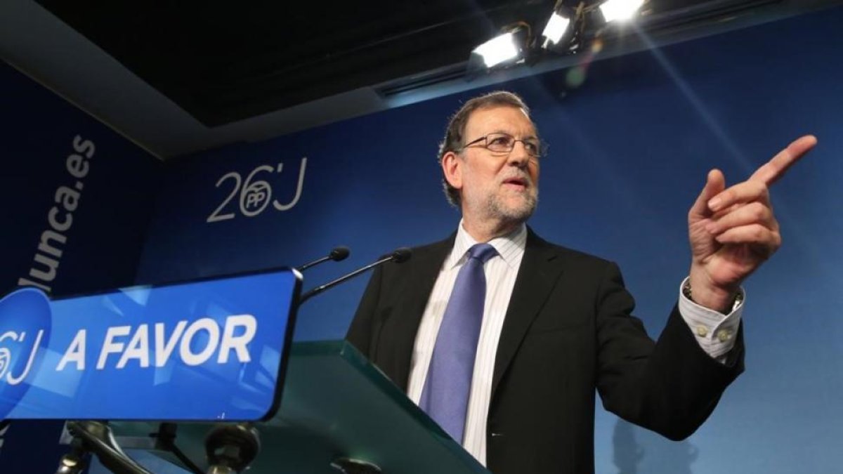 Mariano Rajoy, el lunes, durante la rueda de prensa que dio al acabar el comité ejecutivo nacional del PP para analizar el resultado del 26-J.-JUAN MANUEL PRATS