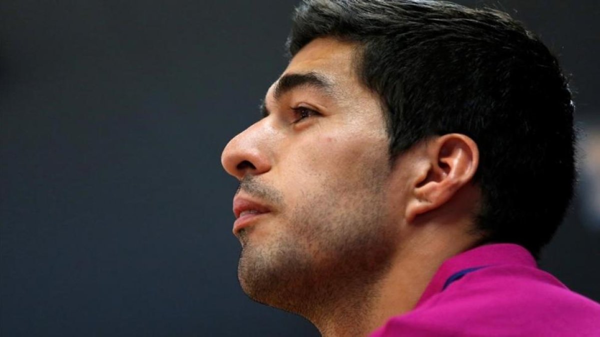 Luis Suárez, en la rueda de prensa de este jueves.-REUTERS / JUAN MEDINA