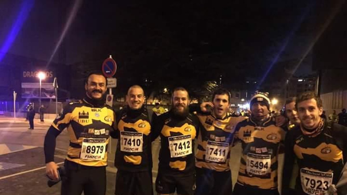 El euipo de rugby UBU Aparejos quiso finalizar el año participando en la carrera.-UBU Aparejos